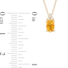 Thumbnail Image 3 of Oval Citrine and 1/20 CT. T.W. Diamond Pendant in 10K Gold