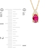 Thumbnail Image 3 of Oval Ruby and 1/20 CT. T.W. Diamond Pendant in 10K Gold