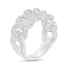 Thumbnail Image 2 of Men's 1-1/4 CT. T.W. Diamond Multi-Row Cuban Chain Link Ring in 10K White Gold