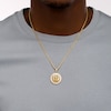 Thumbnail Image 1 of Men's 1/4 CT. T.W. Diamond Frame Lion's Head Medallion Pendant in 10K Gold – 20"