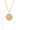 Thumbnail Image 2 of Men's 1/4 CT. T.W. Diamond Frame Lion's Head Medallion Pendant in 10K Gold – 20"