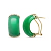 Thumbnail Image 0 of Half-Moon Dyed Jade Drop Earrings in 14K Gold
