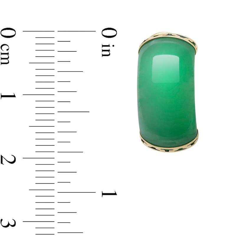 Half-Moon Dyed Jade Drop Earrings in 14K Gold