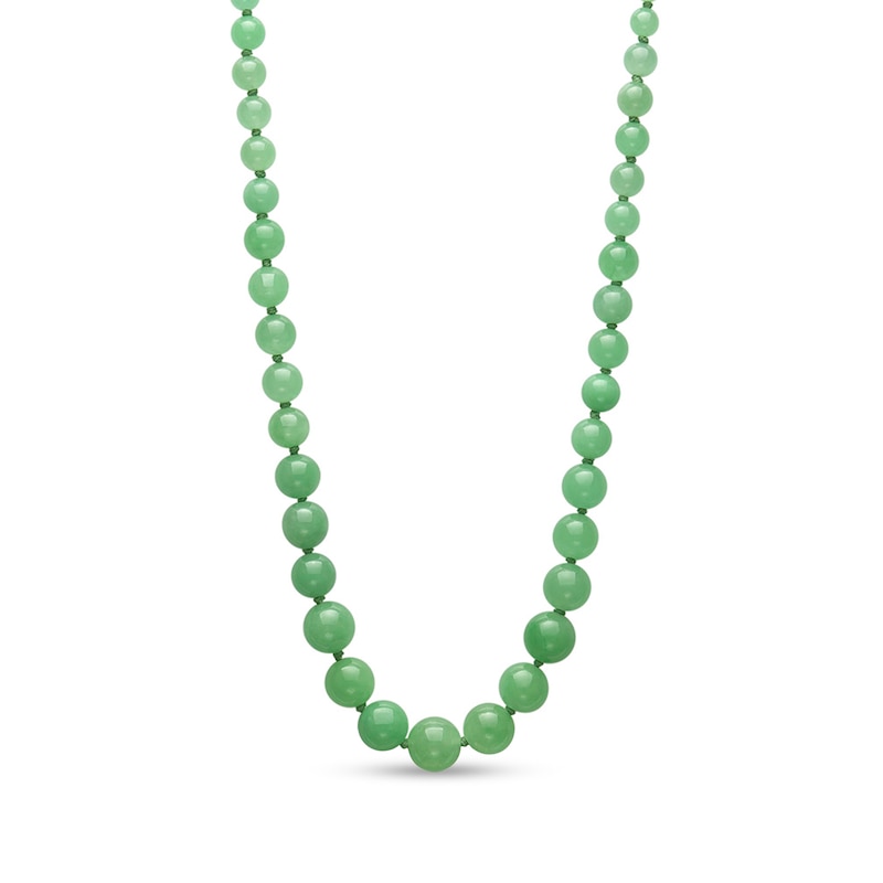 Main Image 1 of 6.0-10.0mm Dyed Jade Graduated Strand Necklace in Sterling Silver – 20&quot;