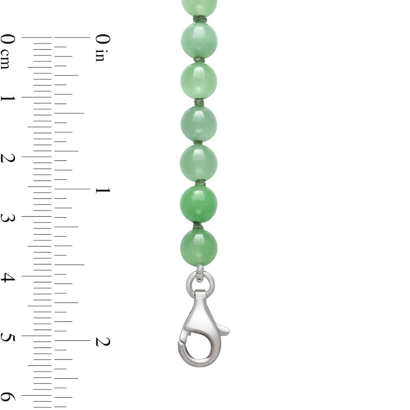 Main Image 2 of 6.0-10.0mm Dyed Jade Graduated Strand Necklace in Sterling Silver – 20&quot;