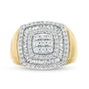 Thumbnail Image 1 of Men's 1-3/8 CT. T.W. Cushion-Shaped Multi-Diamond Triple Frame Ring in 10K Gold