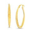 Thumbnail Image 1 of 2.0mm Diamond-Cut Double Oval Hoop Earrings in 10K Gold