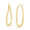 Thumbnail Image 1 of 3.0mm Wavy Flat Oval Tube Hoop Earrings in 14K Gold