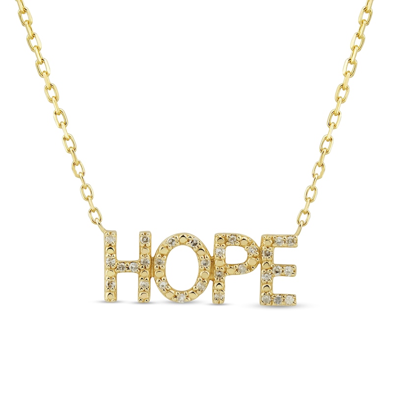 1/15 CT. T.W. Diamond "HOPE" Necklace in 10K Gold - 16"