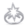 Thumbnail Image 1 of 1/4 CT. T.W. Diamond Eight-Point Star Outline Ring in Sterling Silver