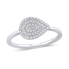 Thumbnail Image 1 of 1/6 CT. T.W. Pear-Shaped Multi-Diamond Sideways Teardrop Ring in 10K White Gold