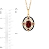 Thumbnail Image 3 of Enchanted Disney Villains Evil Queen Oval Garnet and 1/6 CT. T.W. Black Diamond Ornate Pendant in 10K Gold – 19&quot;