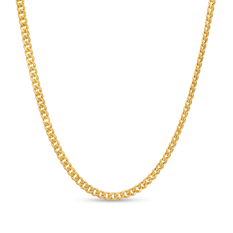 Main Image 1 of Child's 2.2mm Cuban Curb Chain Necklace in Hollow 14K Gold – 13&quot;