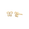 Thumbnail Image 0 of Child's Cubic Zirconia Trio Butterfly Outline Stud Earrings in 14K Gold