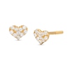 Thumbnail Image 0 of Child's Cubic Zirconia Pavé Heart Stud Earrings in 14K Gold