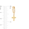 Thumbnail Image 3 of Mini Three-Dimensional Cross Drop Earrings in 14K Gold