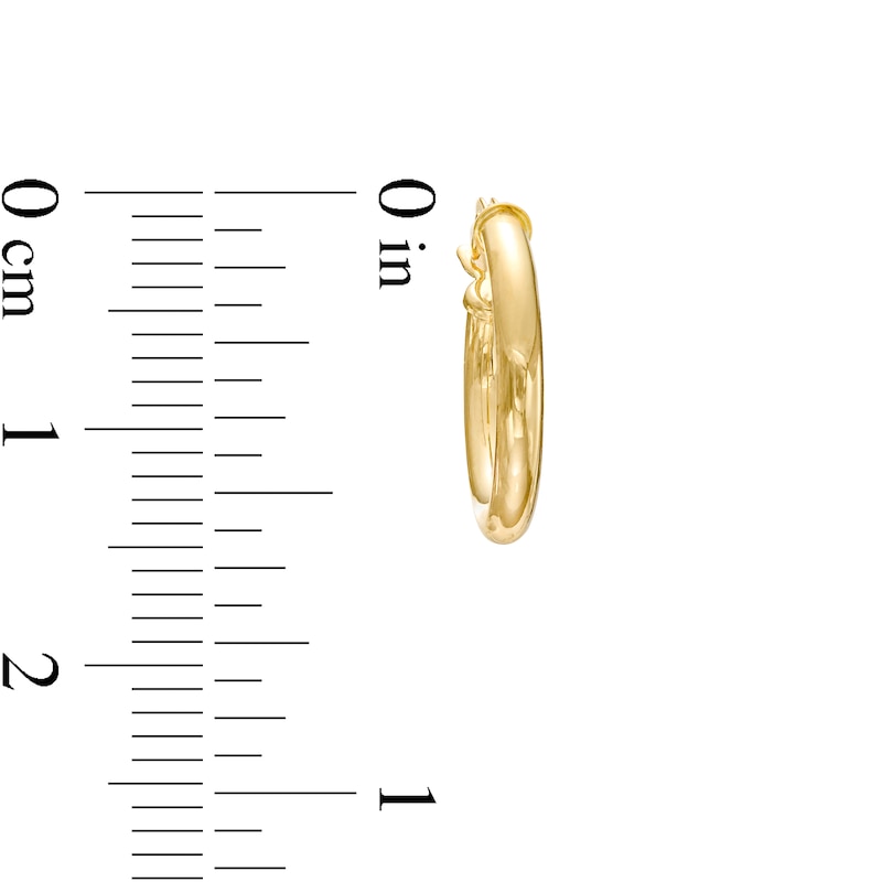 Main Image 3 of 15.0mm Tube Hoop and 4.0mm Ball Stud Two Pair Earrings Set in 14K Gold