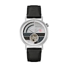 Men's BulovaÂ Frank Lloyd Wright Automatic Black Leather Strap Watch With Grey Dial (Model:Â 96A248)