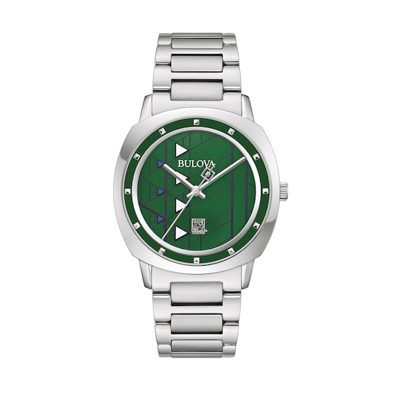 Men's BulovaÂ Frank Lloyd Wright Watch With Green Dial (Model:Â 96A286)