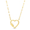 Thumbnail Image 0 of Carabiner Heart with Mirror Flat-Link Chain Necklace in 10K Gold