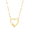 Thumbnail Image 1 of Carabiner Heart with Mirror Flat-Link Chain Necklace in 10K Gold