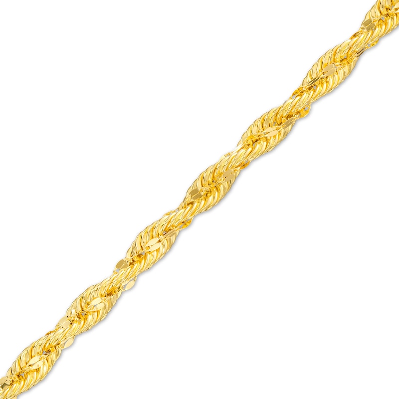 4.0mm Glitter Rope Chain Bracelet in Hollow 10K Gold – 7.5"