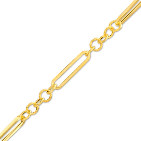 5.6mm Solid Alternating Link Bracelet In 10K Gold â 7.5