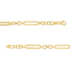 Thumbnail Image 2 of 5.6mm Alternating Link Bracelet in Solid 10K Gold – 7.5&quot;