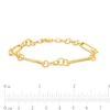 Thumbnail Image 3 of 5.6mm Alternating Link Bracelet in Solid 10K Gold – 7.5&quot;