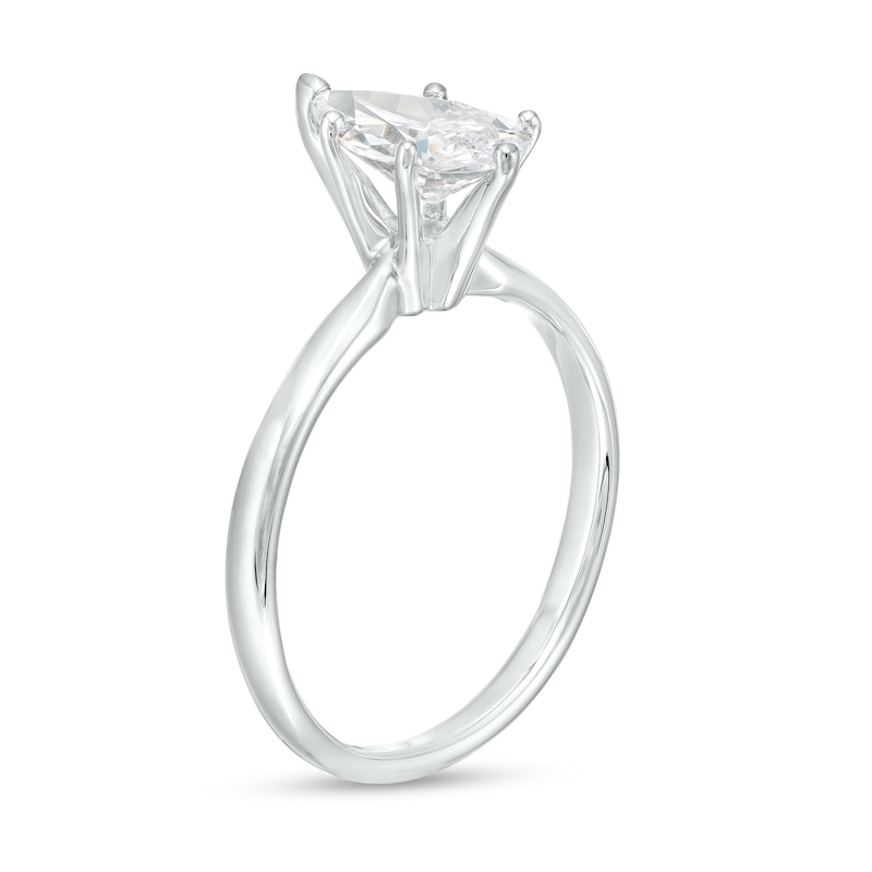 Main Image 3 of 1-1/2 CT. Certified Pear-Shaped Lab-Created Diamond Solitaire Engagement Ring in 14K White Gold (F/VS2)