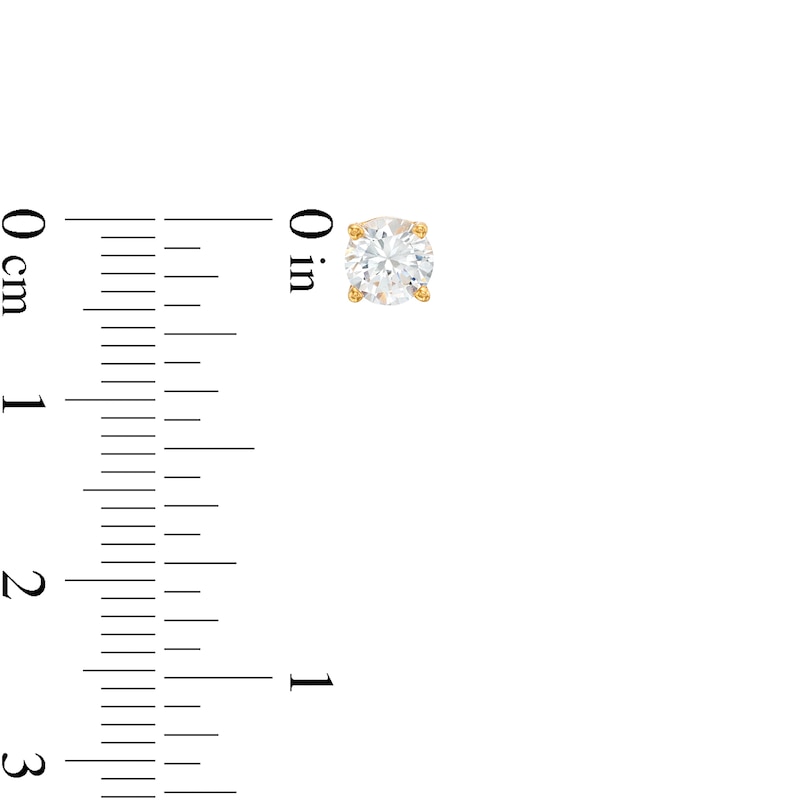 Main Image 3 of 1 CT. T.W. Diamond Solitaire Stud Earrings in 14K Gold (J/I3)