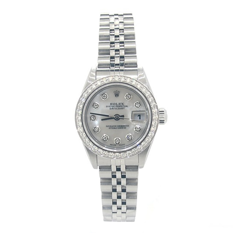 Main Image 1 of Previously Owned - Men's Rolex Datejust 1 CT. T.W. Diamond Stainless Steel Automatic Watch (Model: 16220)