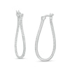 Thumbnail Image 1 of 1/2 CT. T.W. Certified Lab-Created Diamond Wavy Hoop Earrings in 14K White Gold (F/SI2)