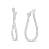 Thumbnail Image 1 of 3/8 CT. T.W. Certified Lab-Created Diamond Wavy Hoop Earrings in 14K White Gold (F/SI2)