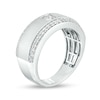 Thumbnail Image 3 of Men's 1 CT. T.W. Certified Square-Cut Lab-Created Diamond Lined Wedding Band in 14K White Gold (F/VS2)