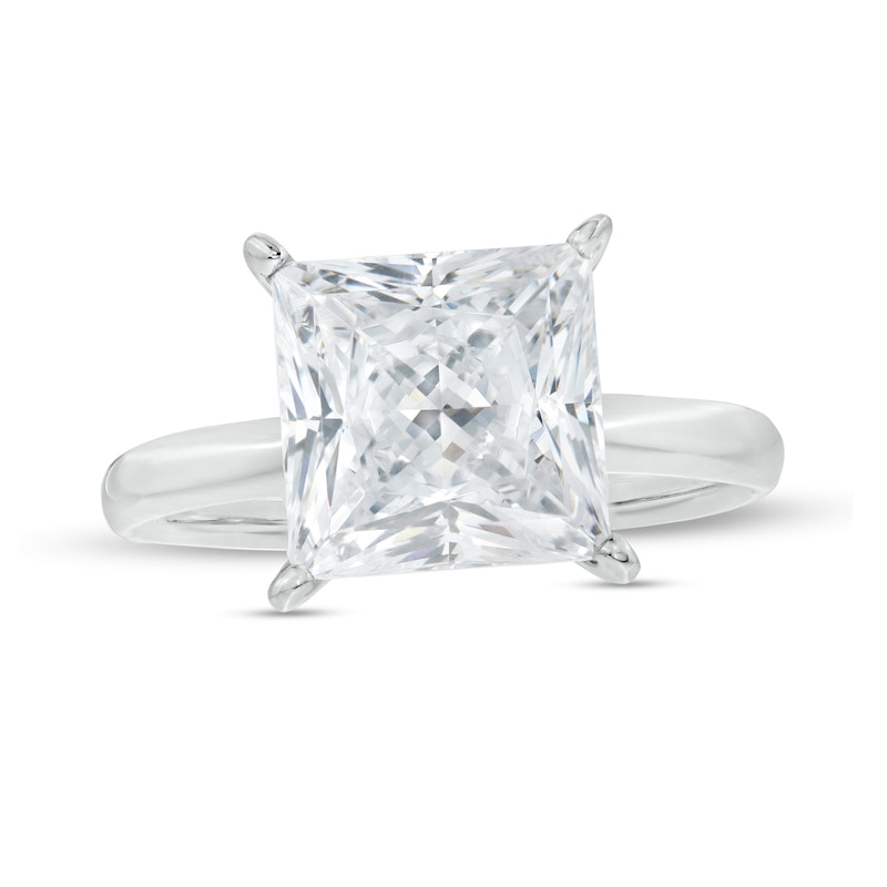 Main Image 1 of 4 CT. Certified Princess-Cut Lab-Created Diamond Solitaire Engagement Ring in 14K White Gold (F/VS2)