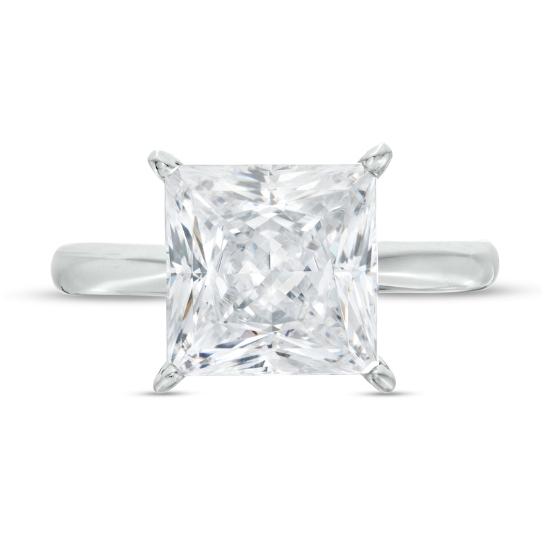 Main Image 4 of 4 CT. Certified Princess-Cut Lab-Created Diamond Solitaire Engagement Ring in 14K White Gold (F/VS2)