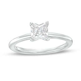 1 CT. Certified Princess-Cut Lab-Created Diamond Solitaire Engagement Ring in 14K White Gold (I/SI2)