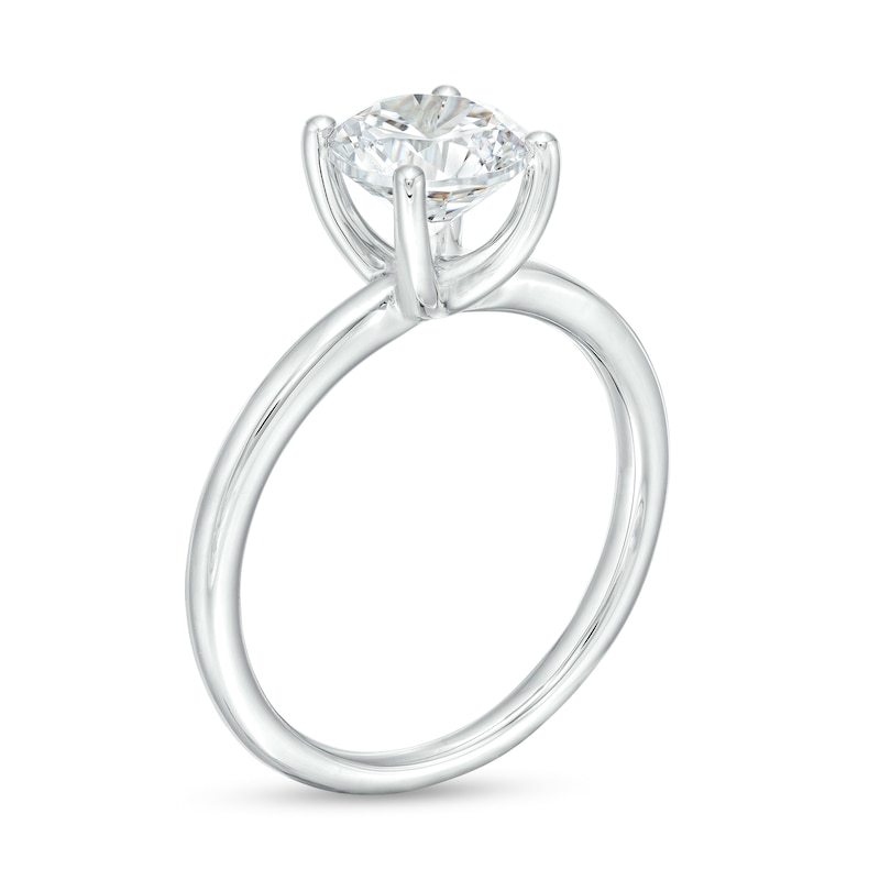 Main Image 3 of 1-1/2 CT. Certified Lab-Created Diamond Solitaire Engagement Ring in 14K White Gold (I/SI2)