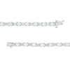 Thumbnail Image 3 of Oval Lab-Created Opal and Diamond Accent Alternating Line Bracelet in Sterling Silver – 7.25&quot;