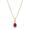 Thumbnail Image 1 of Oval Ruby and Diamond Accent Stacked Twist Bail Pendant in 10K Gold