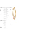 Thumbnail Image 2 of Child's 16.9mm Diamond-Cut Heart with Beaded Double Collar Hoop Earrings in 14K Tri-Tone Gold