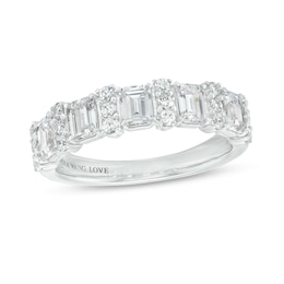 TRUE Lab-Created Diamonds by Vera Wang Love 1-1/2 CT. T.W. Alternating Anniversary Band in 14K White Gold (F/VS2)