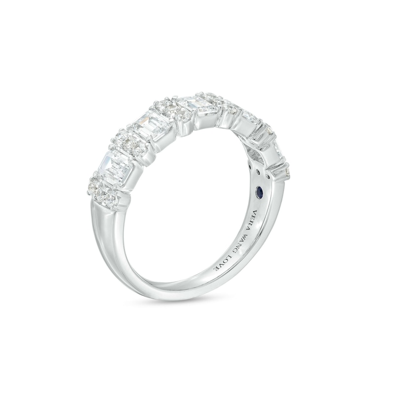 Main Image 3 of Vera Wang Love Collection 1-1/2 CT. T.W. Certified Lab-Created Diamond Alternating Anniversary Band in 14K White Gold (F/VS2)