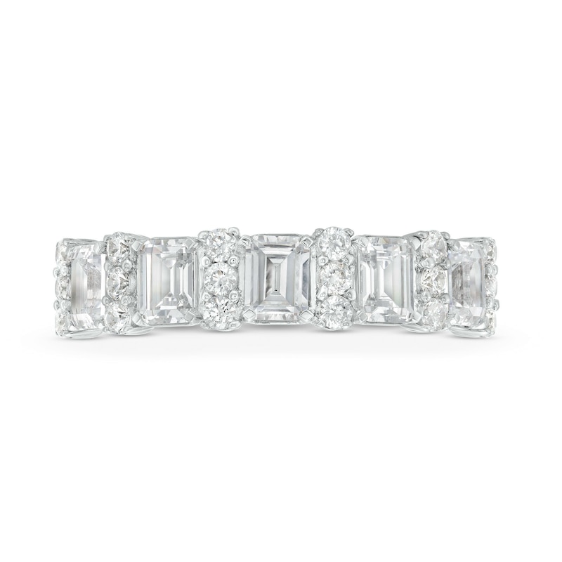 Main Image 4 of Vera Wang Love Collection 1-1/2 CT. T.W. Certified Lab-Created Diamond Alternating Anniversary Band in 14K White Gold (F/VS2)