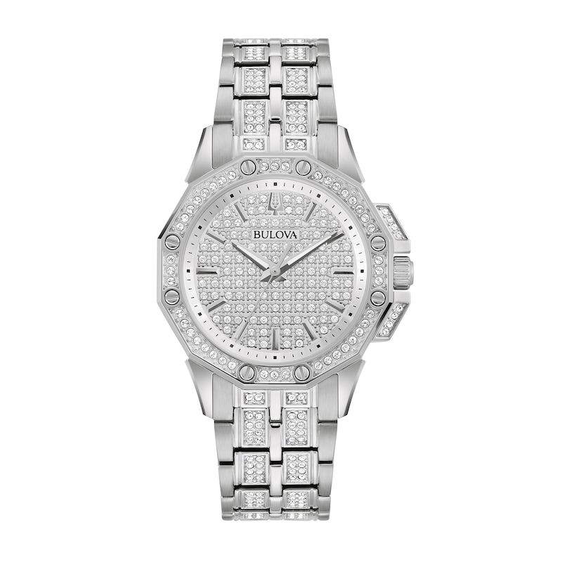 Main Image 1 of Ladies' Bulova Octava Crystal Watch with Silver-Tone Dial (Model: 96L305)