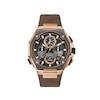 Thumbnail Image 1 of Men's Bulova Precisionist X Rose-Tone Chronograph Brown Leather Strap Watch with Black Dial (Model: 98B356)