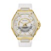 Thumbnail Image 1 of Men's Bulova Precisionist 3/4 CT. T.W. Diamond Gold-Tone White Leather Strap Watch (Model: 98J119)