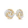 Child's Cubic Zirconia Love Knot Stud Earrings In 14K Gold
