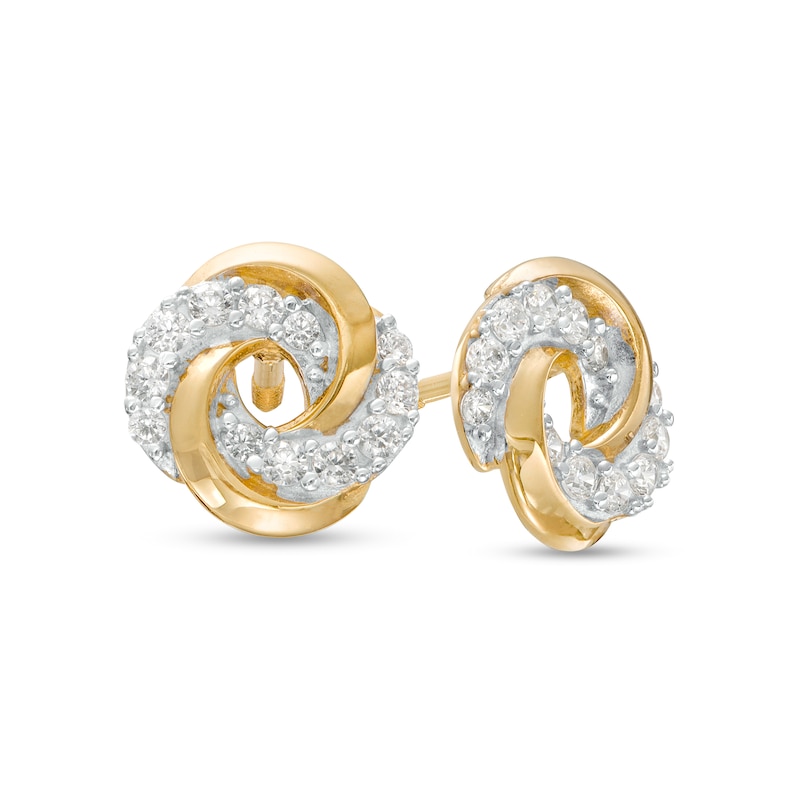 Child's Cubic Zirconia Love Knot Stud Earrings in 14K Gold | Zales Outlet